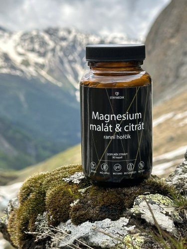 STAYMEDIK Magnesium malát & citrát (chelát) 737 mg - ranní hořčík, 90 veganských kapslí